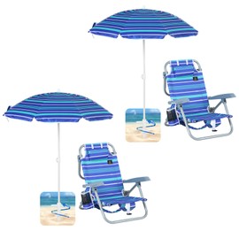 Nice C Toddler Beach Chair, Baby Beach Chair, Kids Beach Chair, Kids Camping Chair, Toddler Camping Chair, Backpack Beach Chair 5 Reclining Positions, Kids Folding Chair with Tilt Umbrella (2-Pack)