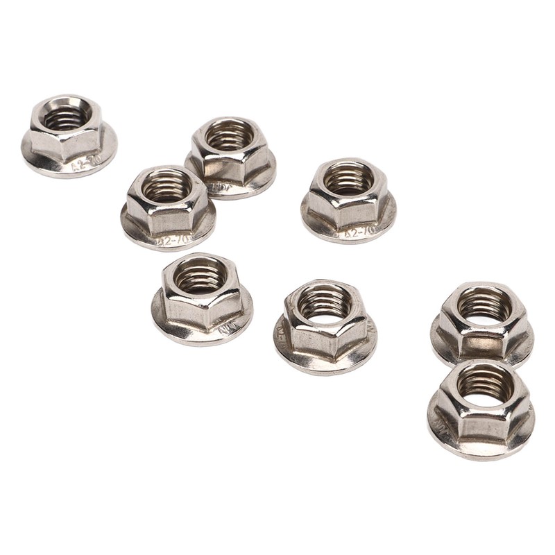40pcs M10x1.25mm Hxagonal Flange Nuts Stainless Steel Rust Resistant Fine