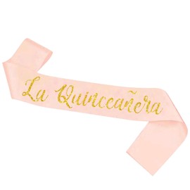 LHPYQ La Quinceañera Satin Sash, 15th Birthday Sash, 15 Years Old Gifts Party Supplies,,Happy15th Birthday Party Decoration (Pink)