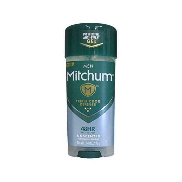 Mitchum Advanced Anti-Perspirant & Deodorant For Men, Gel, Unscented, 3.4-Ounce Stick (Pack of 12)