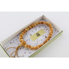 Kyoto ASAHIYA Hinoki Wood Bracelet Japanese Juzu Prayer Beads Asian Rosary Cool Zen Made in Kyoto UDA36