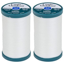 Coats Paquete de 2 hilos de vida al aire libre de 200 yardas cada uno, blanco (S971-100)