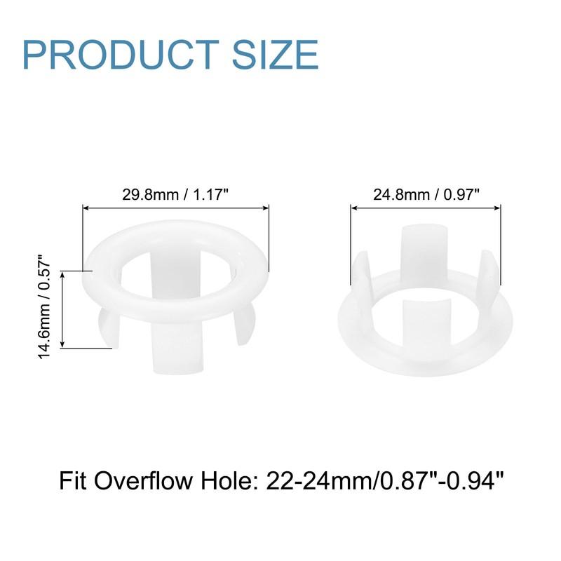 uxcell 10pcs Sink Overflow Rings, Bathroom Kitchen Basin Trim Bath