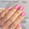 Press On Nails Short Almond Pink Nails with Glossy French