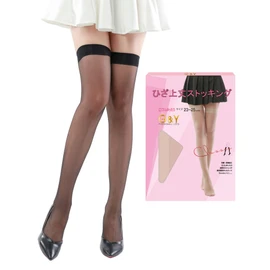 G&Y Women's Stockings, Above Knee Length, 6 Pairs Set, Short, Stretchy, Transparent, Bare Skin, Smooth, Durable, Washable.., Black
