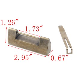 MY MIRONEY 2.95" Vintage Carved Fish Horizontal Padlock Chinese Antique Brass Lock with Key for Cabinet Jewelry Box Gift Box