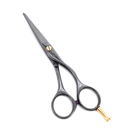 NTS-Solingen Professional Hairdressing Scissors Ergonomic Rustproof Titanium Coated 5.5 Inches = 14 cm Black Titanium