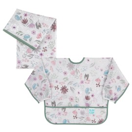 Bumkins Bibs, Baby Bib for Girl or Boy, Long Sleeve Baby and Toddler Bib for 6-24 Months and Splat Mat for Under High Chair, Waterproof Washable Cloth for Arts and Crafts