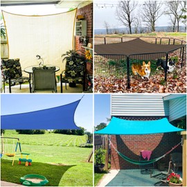 E&K Sunrise 10' x 13' Sun Shade Sail Rectangle Canopy Shade Cover UV Block for Patio Backyard Garden Outdoor (Turquoise)