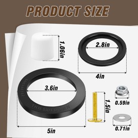 RV Toilet Seal Kit (Flush Ball Seal 385311658 & Base Seal Gasket 385311652) Compatible with Dometic 300/310/320 Series RV Toilets,Resolves Leakage Issues