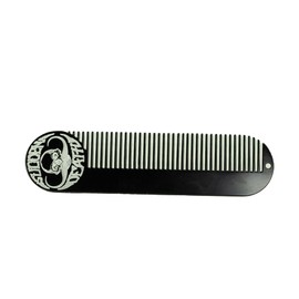 Hair Comb Death Grip 5" x 1.25" Keychain Comb | Fine Tooth Black Powder Coated Stainless Steel For Hair Styling & Beard & Moustache Grooming For Men
