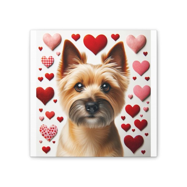 DistinctInk Valentine's Day Norwich Terrier - Decorative Canvas Wall Art