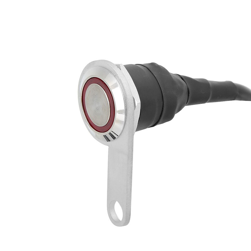 Motorcycle Switch with Button Reset Indicator Light 12V Stainless Steel