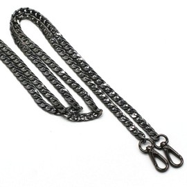 Model Worker Correa de cadena plana de hierro para colgar en el bolso, correas de cadena para el hombro, correas de repuesto con hebillas de metal (63 pulgadas, color negro pistola)