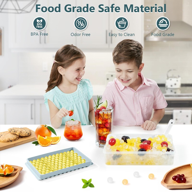 WIBIMEN Mini Ice Cube Trays, Small Tiny Round Pebble Crushed