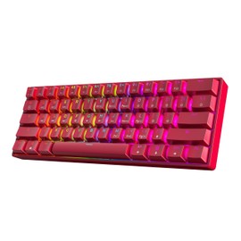 HK GAMING GK61 60% v3 | Hotswap Mechanical Gaming Keyboard | 61 Keys Multi Color RGB LED Backlit for PC/Mac Gamer | US Layout (Red, Cherry Mx Brown)