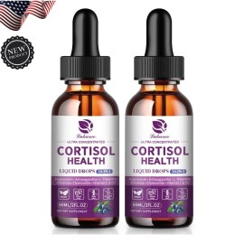 GreenPeople 2Pack Cortisol 10-IN-1 Supplement Liquid with Magnesium Ashwagandha L-Theanine