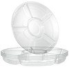PLASTICPRO 6 Sectional Round Plastic Serving Tray/Platters Clear Pack of