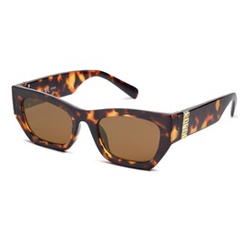 SOJOS Trendy Rectangle Cateye Sunglasses Womens Mens UV400 Fashion Chic Chunky Shades SJ2296, Tortoise/Brown