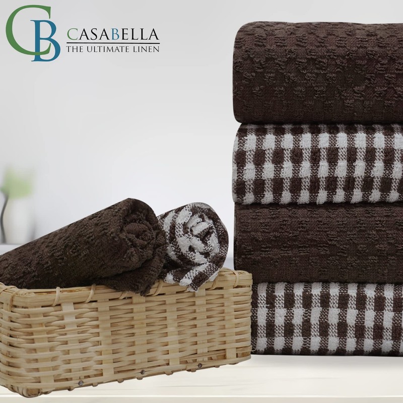 Casabella Pack of 6 Terry Towelling Cotton Kitchen Tea Towels