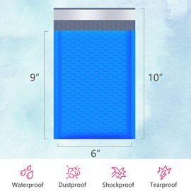 UCGOU Bubble Mailers 6x10 Inch Blue 25 Pack Poly Padded Envelopes Small Business Mailing Packages Opaque Self Seal Adhesive Waterproof Boutique Shipping Bags for Jewelry Makeup Supplies #0