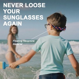 Doodlream 6Pcs Floating Sunglass Straps, Lightweight Neoprene Glasses Holder Straps with 6 Different Animals Planets Pattern, Colorful Printed Eyewear Retainer