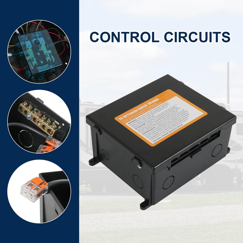 Nirakoka 30 Amp Automatic Transfer Switch, Rated 120VAC Applied to
