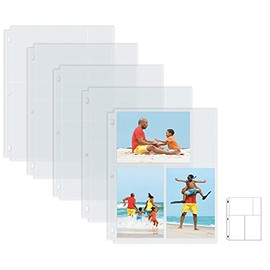 Photo Album Refill Sheets, 4 x 6 Inch Mixed Format, Heavyweight, Diamond Clear 3 Ring Photo Binder Page Refills, by Better Office Products, 300 Total Photos (50 Pack)