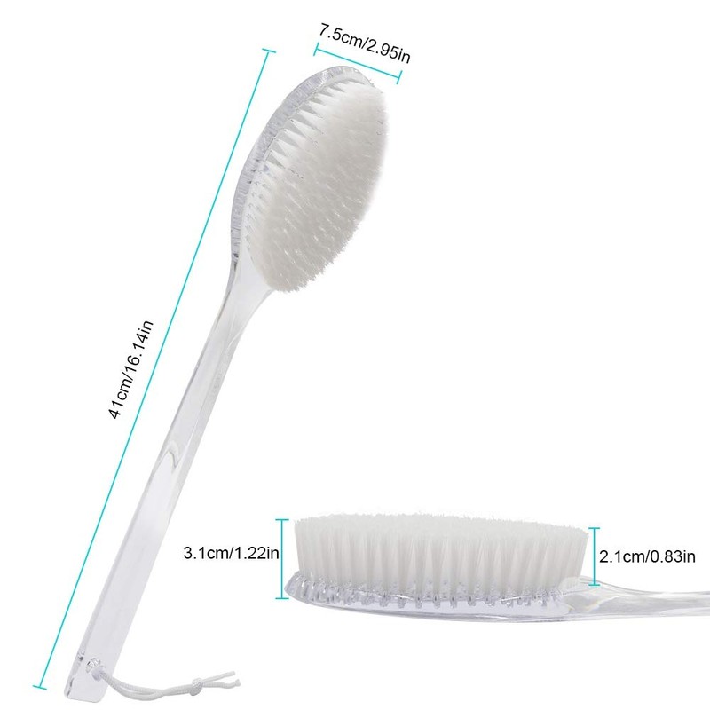 Mczxon Body Dry Brushing Back Scrubber With Curved Plastic Long