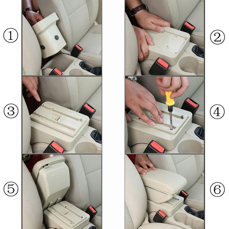 XUKEY For Honda Fit / Jazz US Black Armrest Car