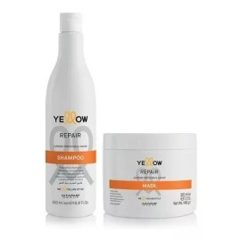 Yellow Shampoo Y Mascarilla Repair Yellow Alfaparf Cabello Dañado