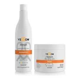 Yellow Shampoo Y Mascarilla Repair Yellow Alfaparf Cabello Dañado