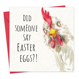Twizler Funny Easter Card - Chicken - Happy Easter Cards for Mum Dad Nan Grandad - Easter Greetings for Son Daughter Grandson Granddaughter Friend