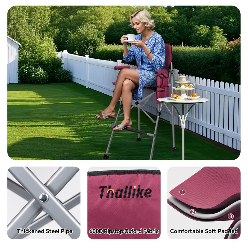 Foldable Directors Makeup Salon High Chair - Portable Camping Bar