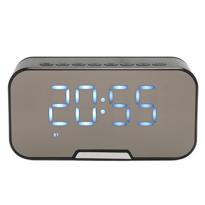 Bluetooth Speaker with Digital Alarm Clock Temperature Display Voice Announcement