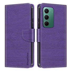 Shantime Leather Wallet Case Compatible with Oppo A5 5G Global CPH2735, Colorful Flip Cover with Card Holders Magnetic Closure Full Protection Shell(Purple)