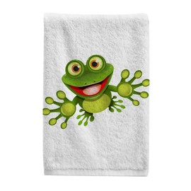 Funny Frog Animal Green - Toallas de mano 100% algodón suaves decorativas para baño, juego de toallas de baño absorbentes de lujo para playa, gimnasio, spa, 16 x 30 pulgadas