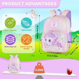 Tokeya Children's Backpack Girls Boys Waterproof Backpack Children with Chest Strap Cute Cartoon Animal Nursery Backpack Lightweight Small Preschool Nursery Backpack for Baby Toddler 2-6 Years, pink