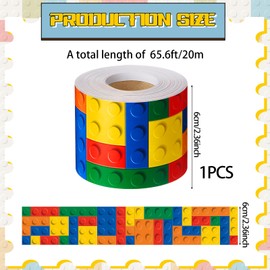 Glenmal 1roll 65.6 Feet Building Block Bulletin Board Borders Classroom Borders Colorful Bulletin Board Trim for School Classroom Nursery Room Chalkboard Whiteboard Decoration Office and Home