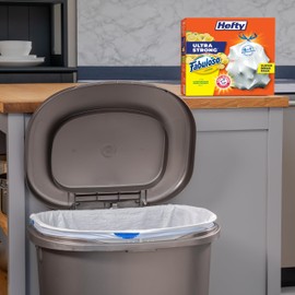 Hefty Ultra Strong 13 Gallon Trash Bags, Tall Kitchen Trash Bags 13 Gallon Size, Resist Leaks, Punctures, and Rips, Continuous Odor Control, White, Fabuloso Lemon Scent, 110 Bags