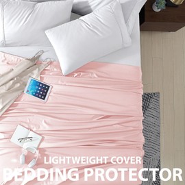 Cathay Home Hotel Luxury Wrinkle & Fade Resistant Double Brushed Ultra Soft Microfiber 1-Piece Single Flat Sheet - Blush, Twin (66" x 96")