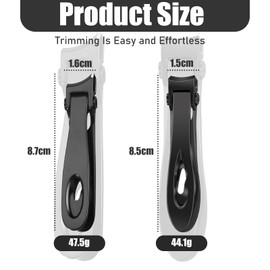 JZS Oversized Thick Nail Clippers for Thick Toenails or Tough Fingernails, Stainless Steel Toenail & Fingernail Cutter Trimmer, Set of 3, Black