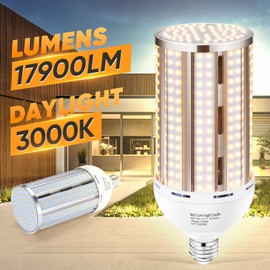 XYCN 2 Pack 120W Corn LED Light Bulb Fanless,3000K/Warm White(1200 Watt Equivalent) E26/E39 Large Mogul Base LED Cob Lamp 15,800LM for Outdoor Indoor Garage Warehouse Factory Workshop Street Backyard