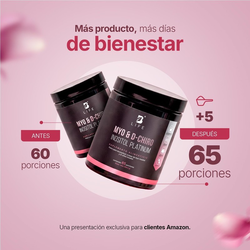 B Life Myo y D-Chiro Inositol en Polvo 65 Porciones