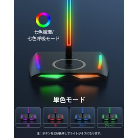 Z12 Headphone Stand, Tabletop, Headset Stand, With RGB Lights, TypeC and USB Port, Data Transfer/Charging, Wired, Headphone Stand, Easy Assembly, Stable, Anti-Slip, Multifunctional, Headphone Hanger,