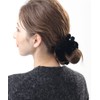[ヴxante-nu] vingtaine Rhinestone Velour Ruffle Scrunchie Hair Accessories HS – 68 Black