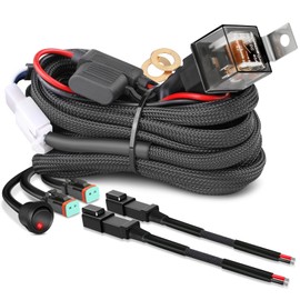DT Wiring Harness 2 Lead, Nirider 12V Rocker Switch Relay Fuse Deutsch DT Connector Nylon Fog Light Wiring Harness Kit LED Light Bars Driving Lights Offroad LED Pods Wire Harness for Truck UTV ATV