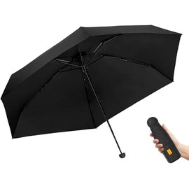 Paraguas de Bolsillo Reforzado, Mini Sombrilla Plegable con Protección UV UPF 50+, Paraguas Plegable Resistente al Viento y Lluvia con Bolso de Almacenaje