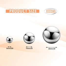 ORIKASO 300Pcs Vase Filler Silver No Hole Faux Pearl Beads for Vase Filling Decorations, Candle Centerpieces, Wedding Centerpieces, Home Party Decor (8/14/20mm)