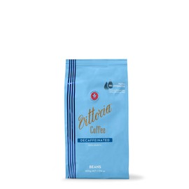 Vittoria Coffee 100% Arabica Naturally Decaffeinated Coffee Beans. 99.9% Decaf 500g. Grape-Winey Tasting Notes with Medium-Dark Roast Intensity. Chemical Free.